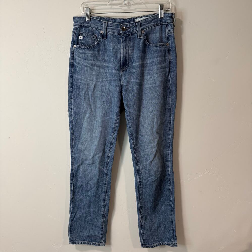 Ag Adriano Goldschmied Saige High Rise Straight Jeans Blue Denim 27